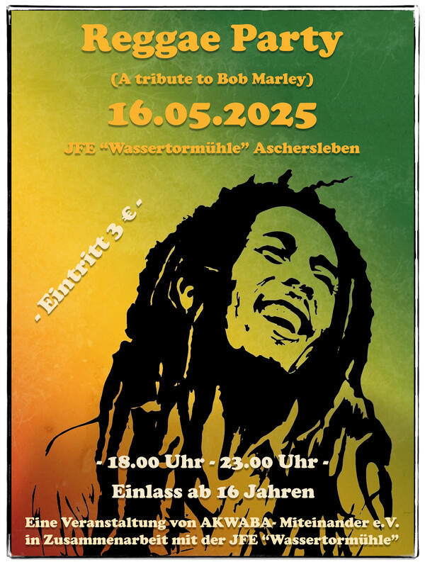 Bild vergrößern: Plakat Reggae-Abend