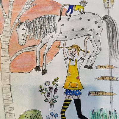 Pippi Langstrumpf - gezeichnet von Charlotte Müller, Quedlinburg 