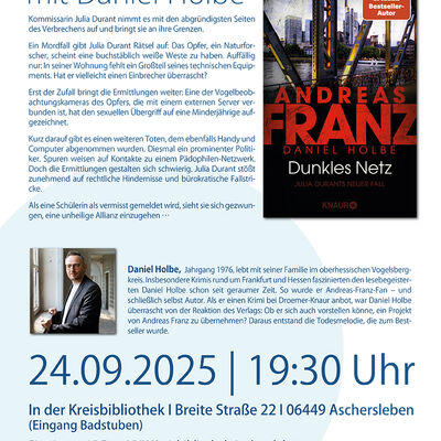 Lesung mit Daniel Holbe in der Kreisbibliothek Aschersleben