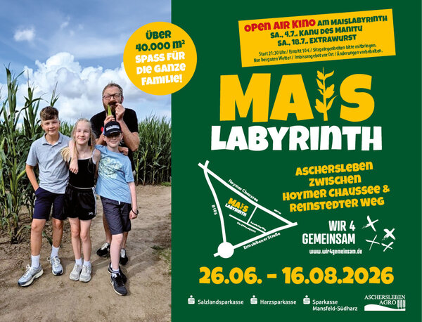 Maislabyrinth vor den Toren Ascherslebens