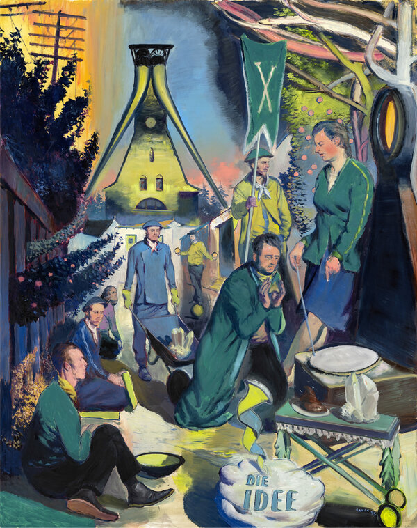 Bild vergr&ouml;&szlig;ern: Neo Rauch "Die Idee" 2025, 245 x 197,5 cm, &Ouml;l auf Papier - Courtesy Galerie EIGEN+ART Leipzig/Berlin; David Zwirner Foto: Uwe Walter, Berlin &copy; Neo Rauch VG Bild-Kunst, Bonn 2026