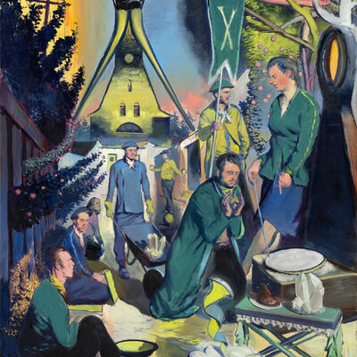 Neo Rauch "Die Idee" 2025, 245 x 197,5 cm, &Ouml;l auf Papier - Courtesy Galerie EIGEN+ART Leipzig/Berlin; David Zwirner Foto: Uwe Walter, Berlin &copy; Neo Rauch VG Bild-Kunst, Bonn 2026