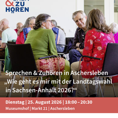 Das Dialogformat "Sprechen & Zuh&ouml;ren" im Museumshof.