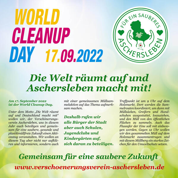 Bild vergrößern: Müllsammelaktion zum World Cleanup Day 2022