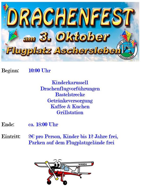 Bild vergrößern: Drachenfest Flugplatz Aschersleben