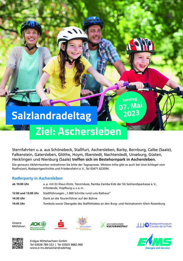 Bild vergrößern: Der 8. Salzland-Radeltag fhrt nach Aschersleben.