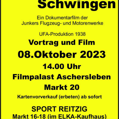 Plakat Junkers 08. Oktober 2023 14 Uhr